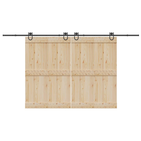 Vidaxxl Box mit Teilen für Schiebetür 400 cm Stahl schwarz