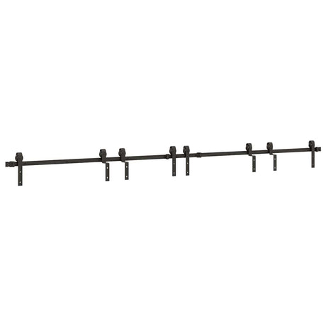 Vidaxxl Box mit Teilen für Schiebetür 366 cm Stahl schwarz