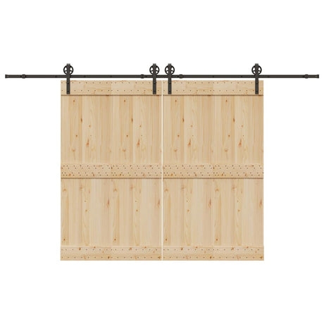 Vidaxxl Box mit Teilen für Schiebetür 366 cm Stahl schwarz