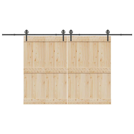 Vidaxxl Box mit Teilen für Schiebetür 400 cm Stahl schwarz