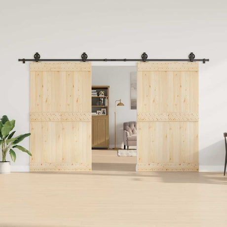 Vidaxxl Box mit Teilen für Schiebetür 366 cm Stahl schwarz