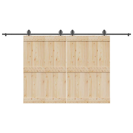 Vidaxxl Box mit Teilen für Schiebetür 400 cm Stahl schwarz