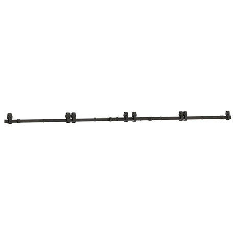 Vidaxxl Box mit Teilen für Schiebetür 366 cm Stahl schwarz