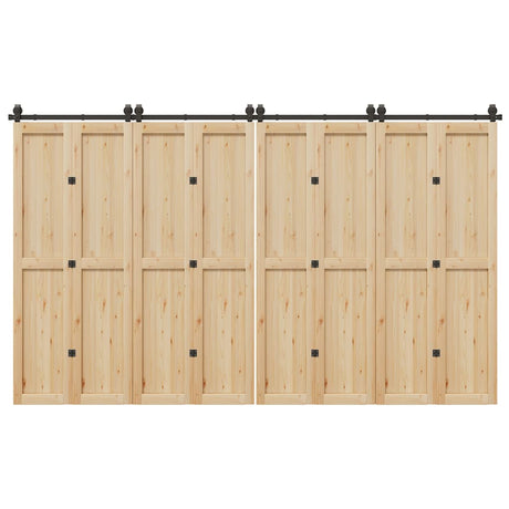 Vidaxxl Box mit Teilen für Schiebetür 366 cm Stahl schwarz