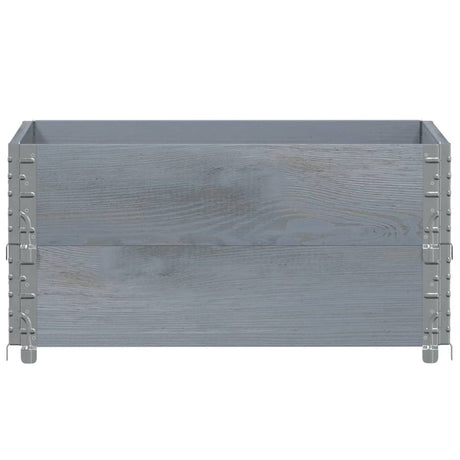 Vidaxx Palettenaufsatzrahmen 2 Stk. 80x60 cm massives Kiefernholz grau
