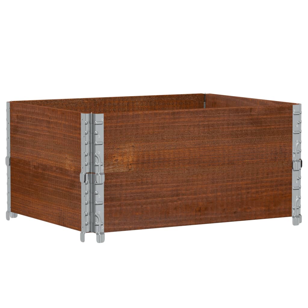 Vidaxx Palettenaufsatzrahmen 2 Stk. 80x60 cm massives Kiefernholz braun