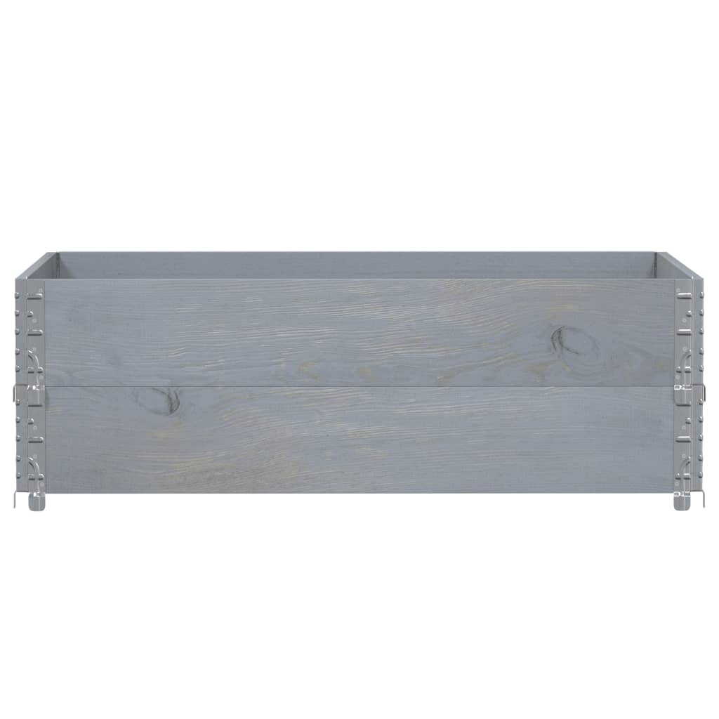Vidaxx Palettenaufsatzrahmen 2 Stk. 120x80 cm massives Kiefernholz grau