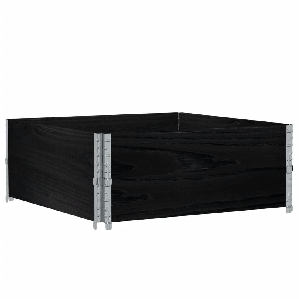 Vidaxx Palettenaufsatzrahmen 2 Stk. 100x100 cm massives Kiefernholz schwarz