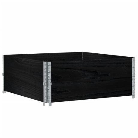 Vidaxx Palettenaufsatzrahmen 2 Stk. 100x100 cm massives Kiefernholz schwarz