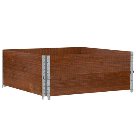 Vidaxx Palettenverlängerungen 2 Stk. 100x100 cm massives Kiefernholz braun