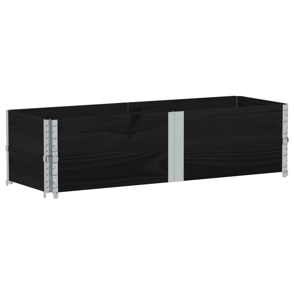 Vidaxx Palettenverlängerungen 2 Stk. 150x50 cm massives Kiefernholz schwarz