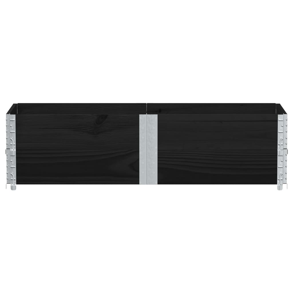 Vidaxx Palettenverlängerungen 2 Stk. 150x50 cm massives Kiefernholz schwarz