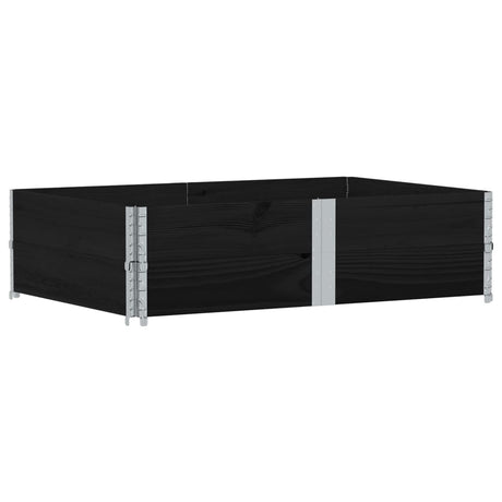 Vidaxx Palettenverlängerungen 2 Stück 150x100 cm massives Kiefernholz schwarz