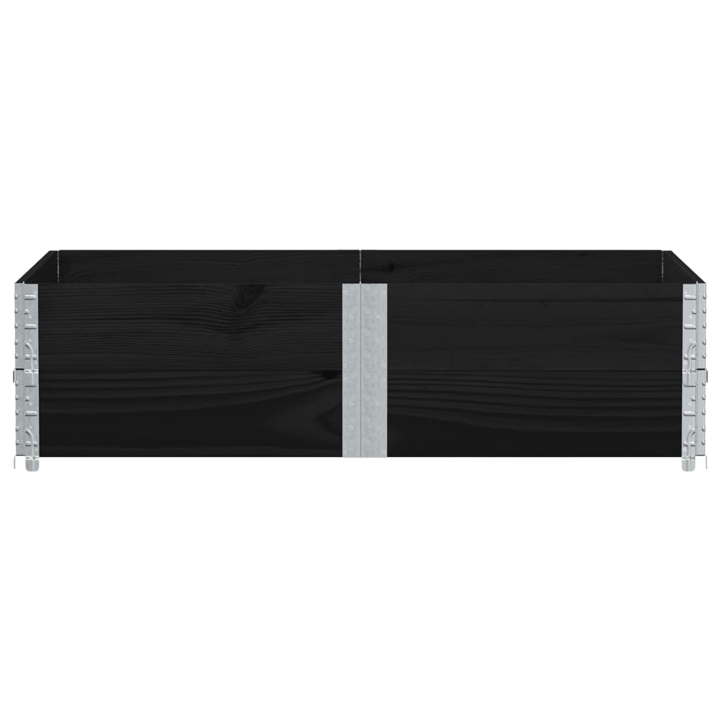 Vidaxx Palettenverlängerungen 2 Stück 150x100 cm massives Kiefernholz schwarz