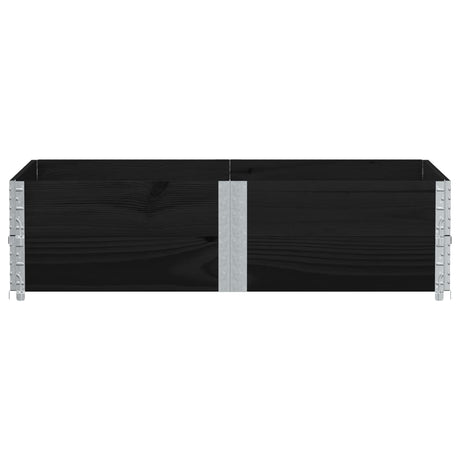 Vidaxx Palettenverlängerungen 2 Stück 150x100 cm massives Kiefernholz schwarz