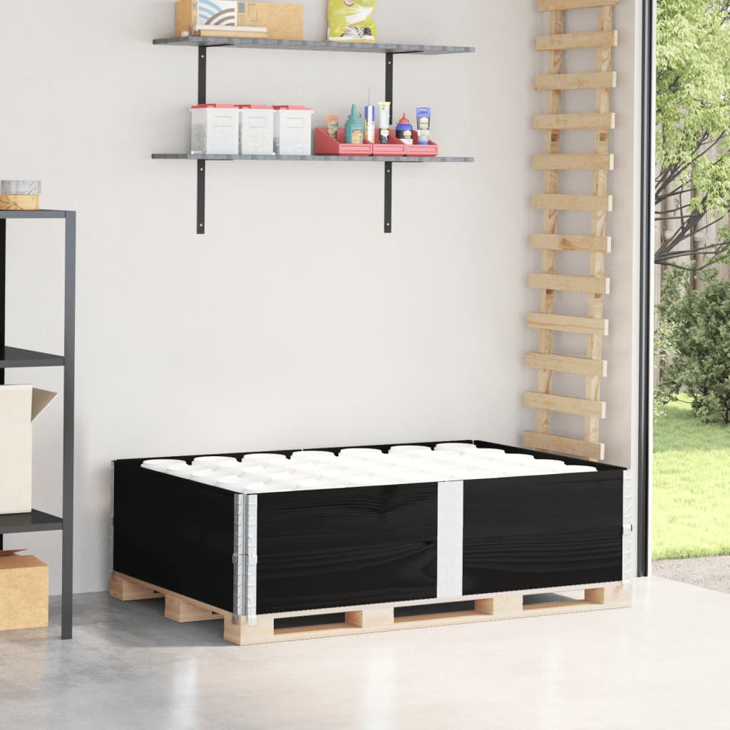 Vidaxx Palettenverlängerungen 2 Stück 150x100 cm massives Kiefernholz schwarz
