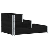 Vidaxx Hochkübel 3-lagig 120x80 cm massives Kiefernholz schwarz