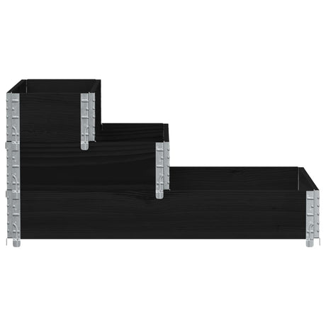 Vidaxx Hochkübel 3-lagig 120x80 cm massives Kiefernholz schwarz