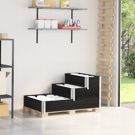 Vidaxx Hochkübel 3-lagig 120x80 cm massives Kiefernholz schwarz