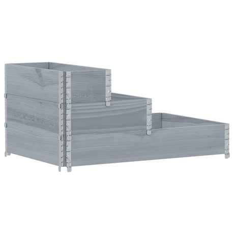 Vidaxx erhöhter Pflanzkasten 3-lagig 120x80 cm massives Kiefernholz grau