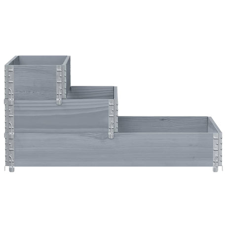 Vidaxx erhöhter Pflanzkasten 3-lagig 120x80 cm massives Kiefernholz grau
