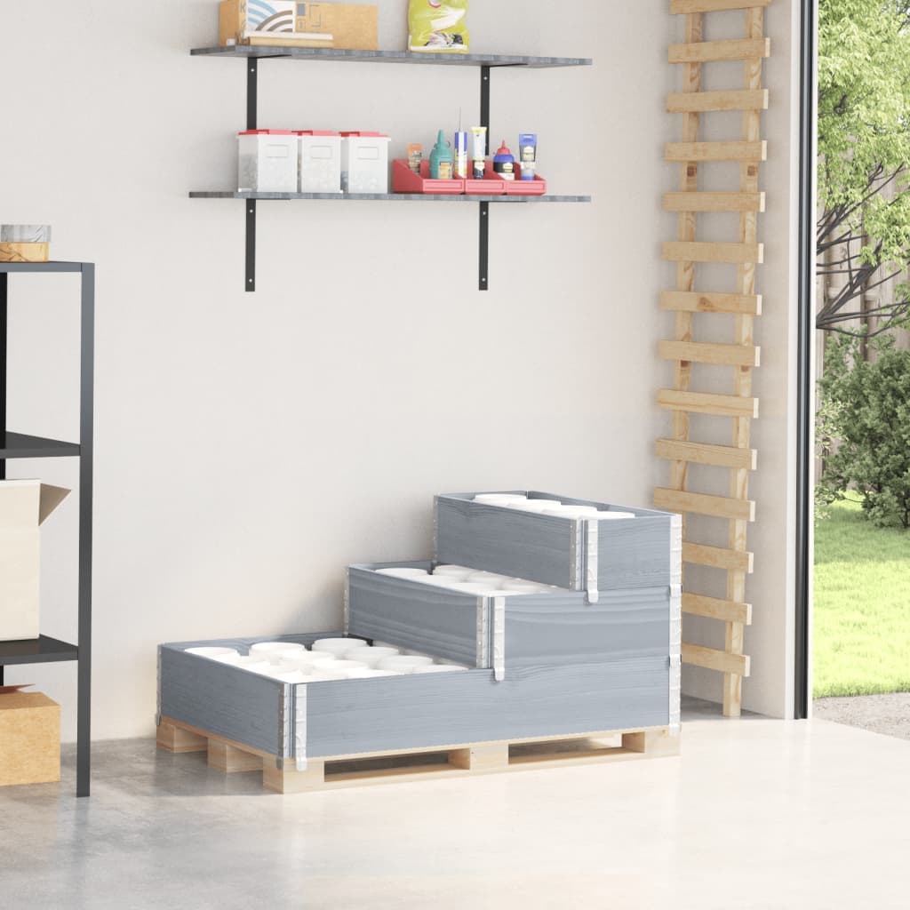 Vidaxx erhöhter Pflanzkasten 3-lagig 120x80 cm massives Kiefernholz grau