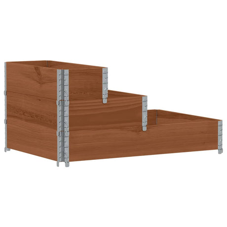 Vidaxx erhöhter Pflanzkübel 3-lagig 120x80 cm massives Kiefernholz braun