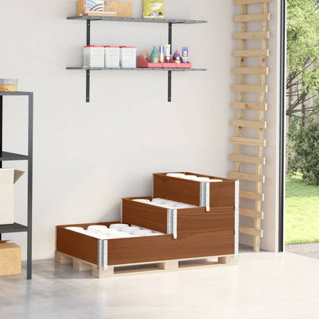 Vidaxx erhöhter Pflanzkübel 3-lagig 120x80 cm massives Kiefernholz braun