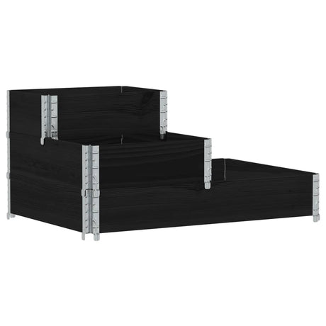 Vidaxx Hochkübel 3-lagig 120x80 cm massives Kiefernholz schwarz