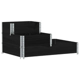 Vidaxx Hochkübel 3-lagig 120x80 cm massives Kiefernholz schwarz