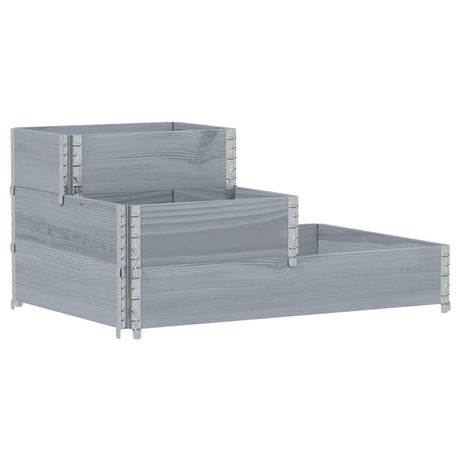 Vidaxx erhöhter Pflanzkasten 3-lagig 120x80 cm massives Kiefernholz grau