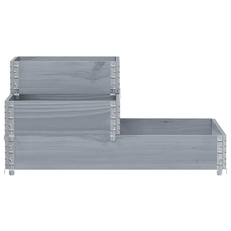 Vidaxx erhöhter Pflanzkasten 3-lagig 120x80 cm massives Kiefernholz grau