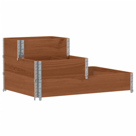 Vidaxx erhöhter Pflanzkübel 3-lagig 120x80 cm massives Kiefernholz braun