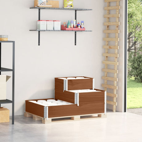 Vidaxx erhöhter Pflanzkübel 3-lagig 120x80 cm massives Kiefernholz braun