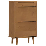 Vidaxx Schuhschrank Molde 59,5x35x103 cm massives Kiefernholz braun