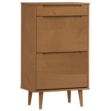 Vidaxx Schuhschrank Molde 59,5x35x103 cm massives Kiefernholz braun