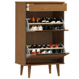 Vidaxx Schuhschrank Molde 59,5x35x103 cm massives Kiefernholz braun