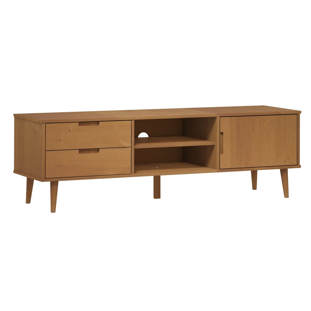 Vidaxl tv-meubel molde 158x40x49 cm massief grenenhout bruin