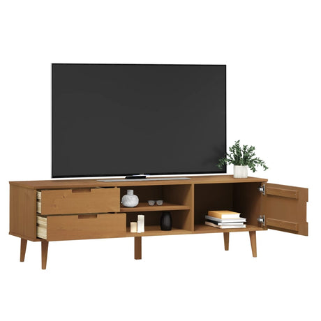Vidaxl tv-meubel molde 158x40x49 cm massief grenenhout bruin