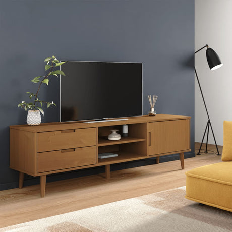 Vidaxl tv-meubel molde 158x40x49 cm massief grenenhout bruin