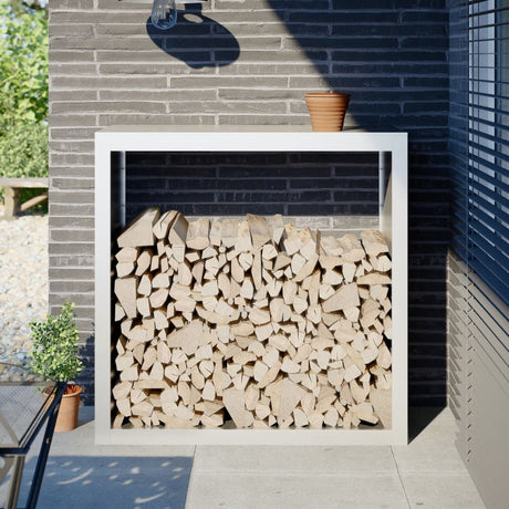 Vidaxx Kaminholzregal 100x40x100 cm Stahl weiß