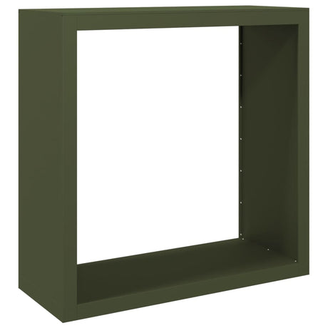 Vidaxx Brennholzregal 100x40x100 cm Stahl grün