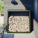 Vidaxx Brennholzregal 100x40x100 cm Stahl grün
