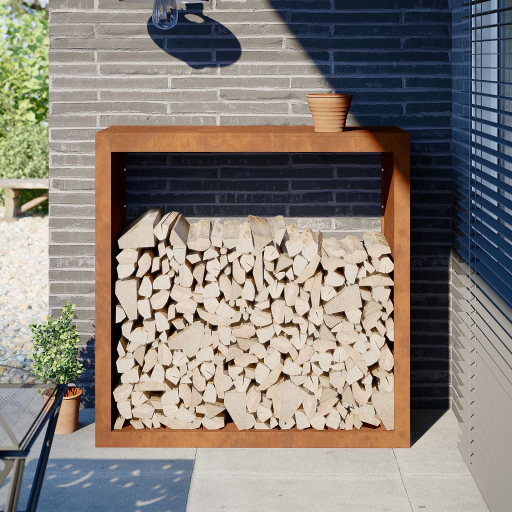Vidaxx Kaminholzregal 100x40x100 cm wetterfester Stahl