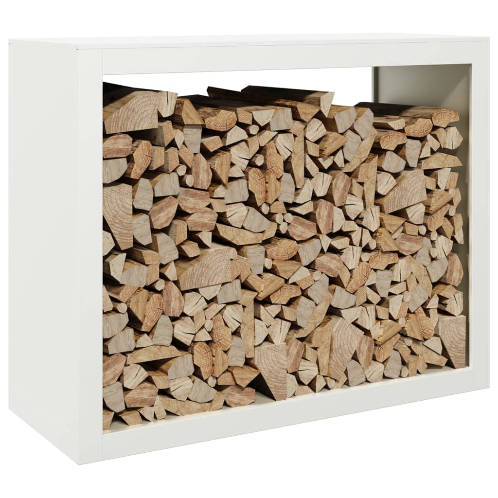 Vidaxx Kaminholzregal 100x40x80 cm Stahl weiß