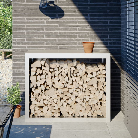Vidaxx Kaminholzregal 100x40x80 cm Stahl weiß