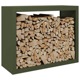 Vidaxx Brennholzregal 100x40x80 cm Stahl grün