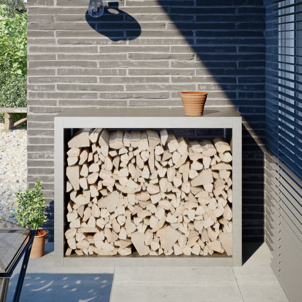 Vidaxx Kaminholzregal 100x40x80 cm Edelstahl