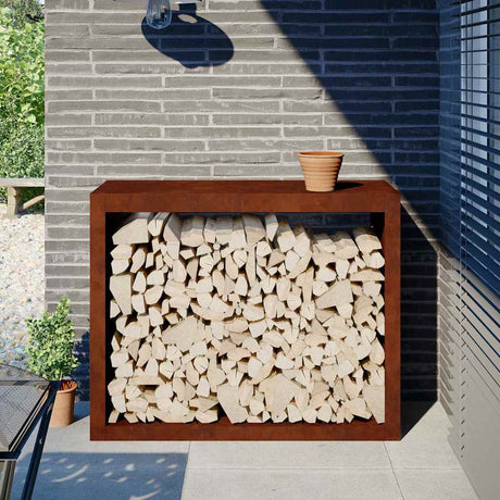 Vidaxx Kaminholzregal 100x40x80 cm wetterfester Stahl