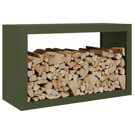 Vidaxx Brennholzregal 100x40x60 cm Stahl grün